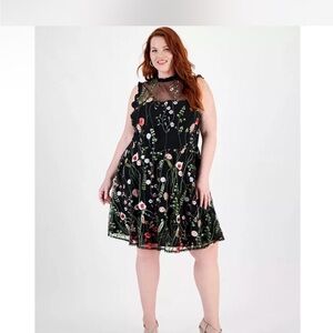 City Studio Black Floral Midi Dress
